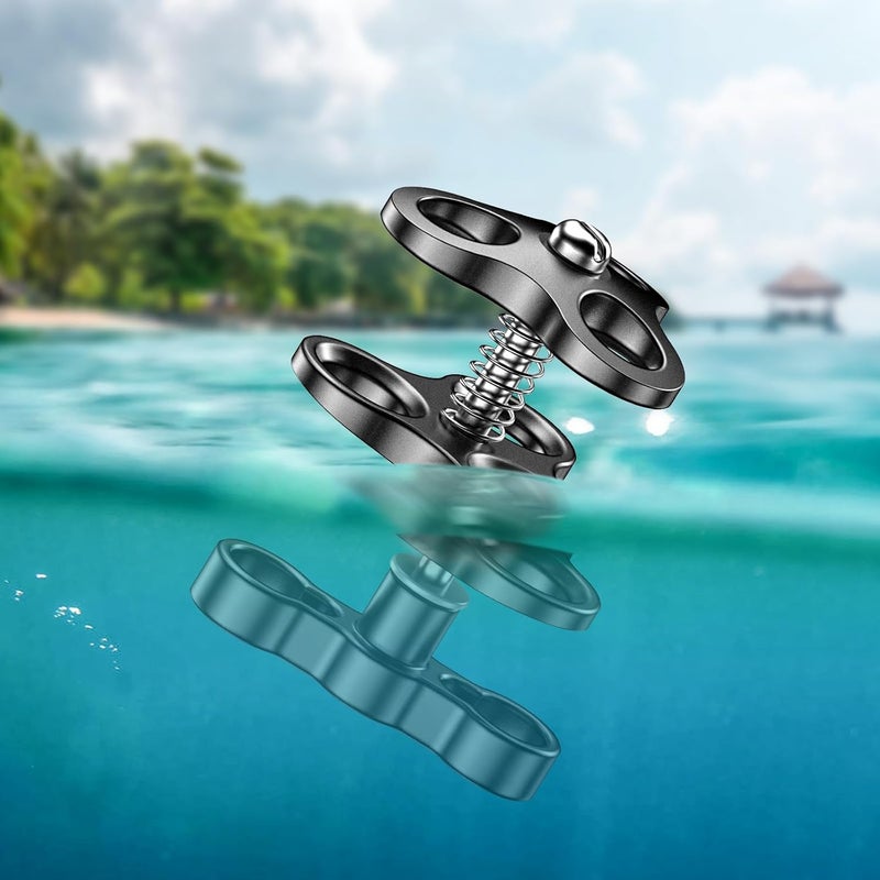 Seafrogs 2PCS Triple Ball Clamp Diving Camera Bracket Aluminum Spring Flashlight Clamp for Diving Underwater Photography System CP-4 - Image 5